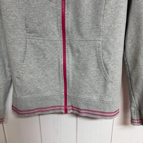 The North Face Full Zip Hoodie Women’s Large Gray Pink Logo EUC - Picture 3 of 10